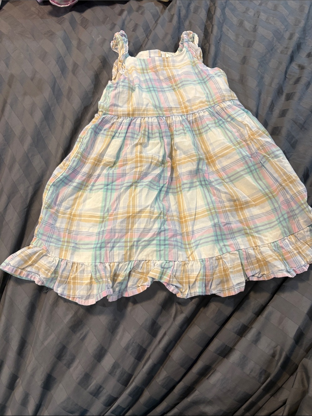 OshKosh B'gosh Pastel Plaid Ruffle Sundress - Yellow, Pink, Blue, Green